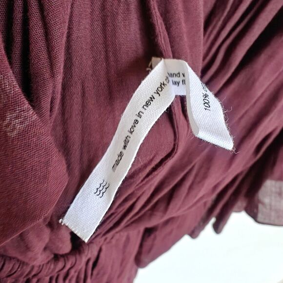 Loup Charmant Purple Flowy Dress Size Small Deep V Front Open Back - Picture 12 of 14